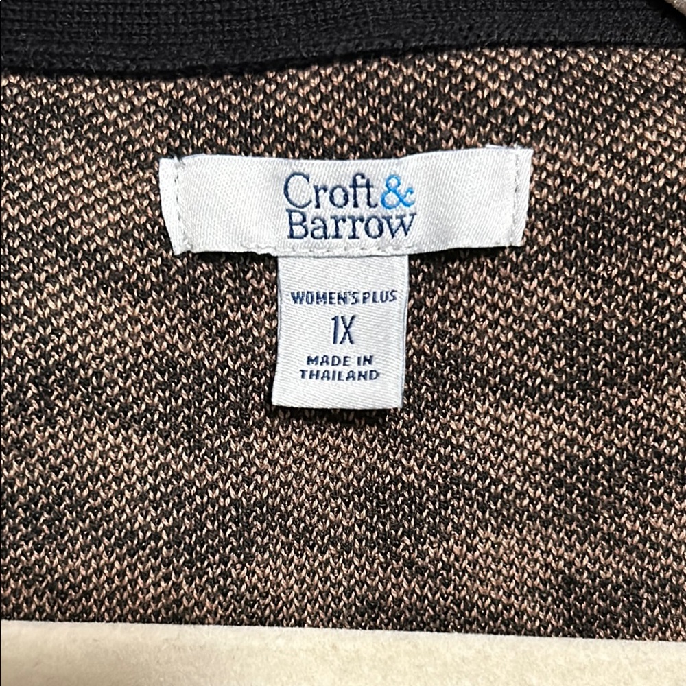 Black/Beige Houndstooth Open-Front Cardigan - Picture 10 of 13
